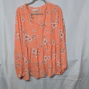 Elegant Floral V-Neck Blouse